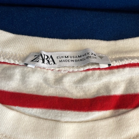 Zara Red and White Striped tee shirt - Picture 2 of 2